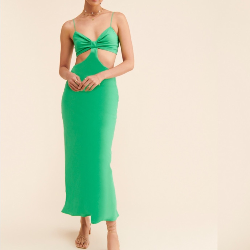 Chic Green Cut-Out Maxi Dress